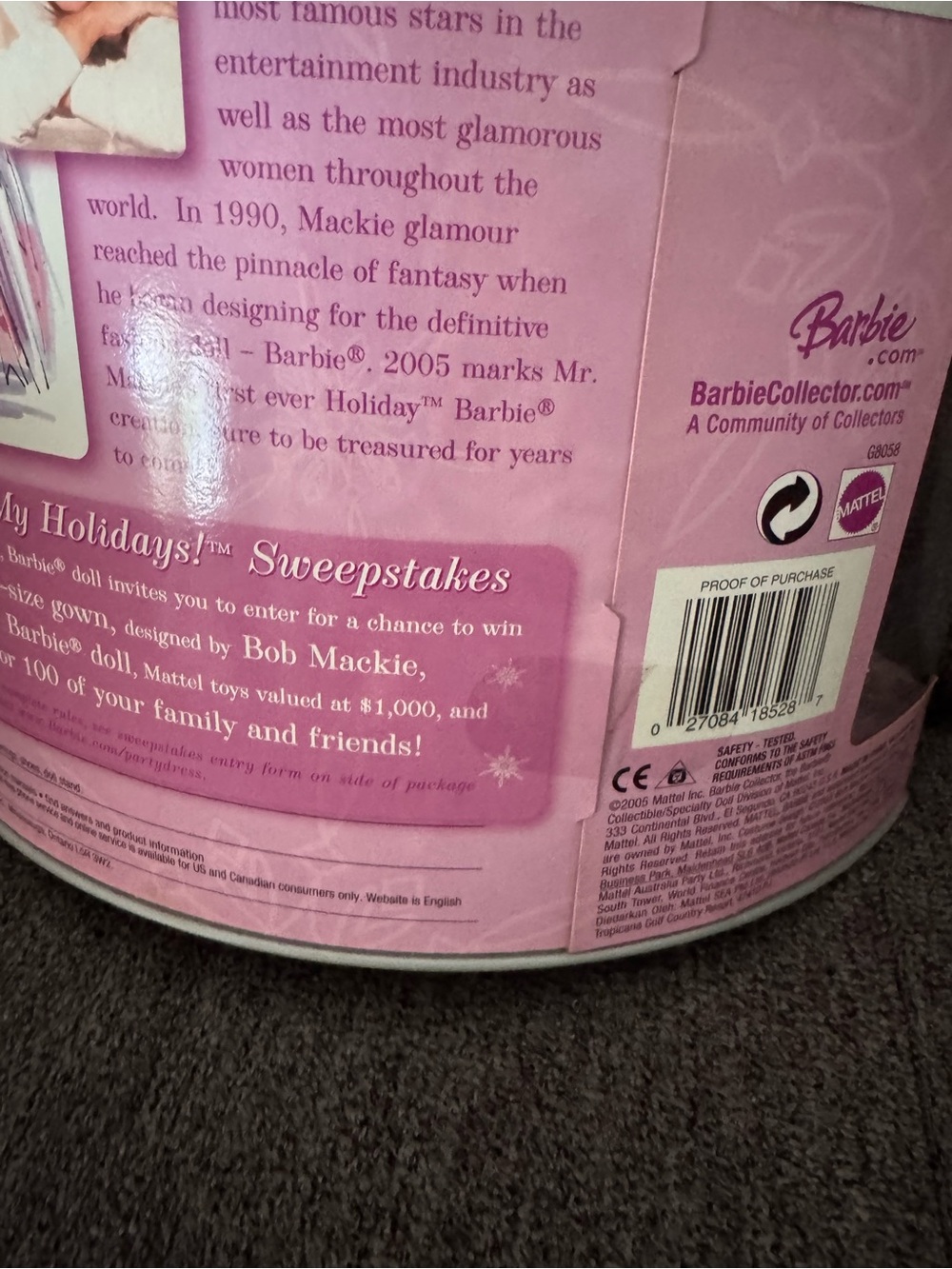Barbie Pink and White Holiday Collector Doll Tin by Barbie - Picture 5 of 10